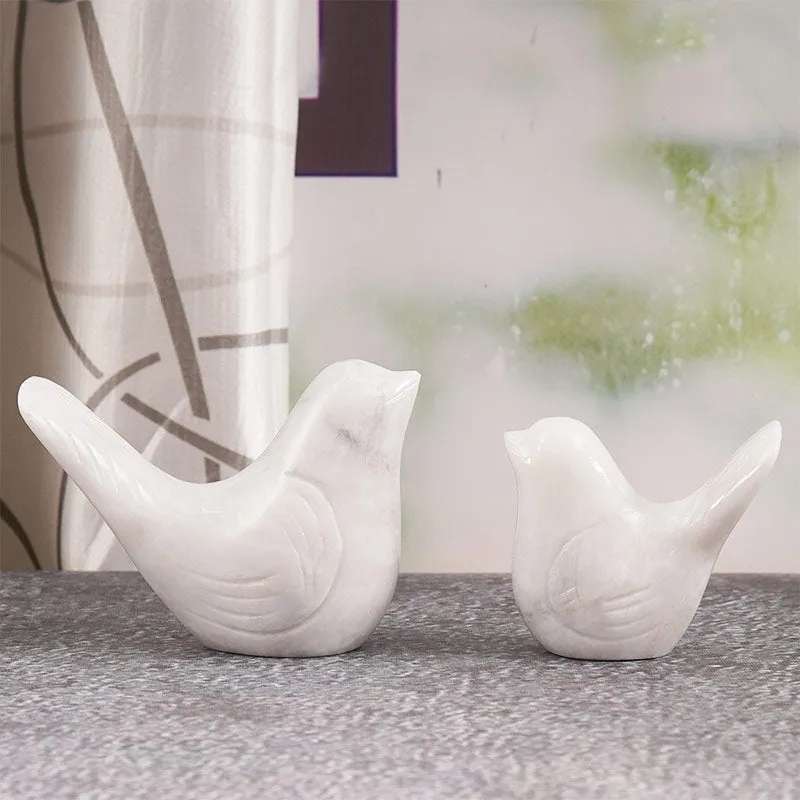 Marble Love Birds Centerpiece Statue For Living Room & Garden Décor