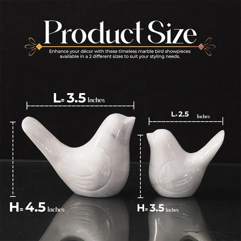 Marble Love Birds Centerpiece Statue For Living Room & Garden Décor