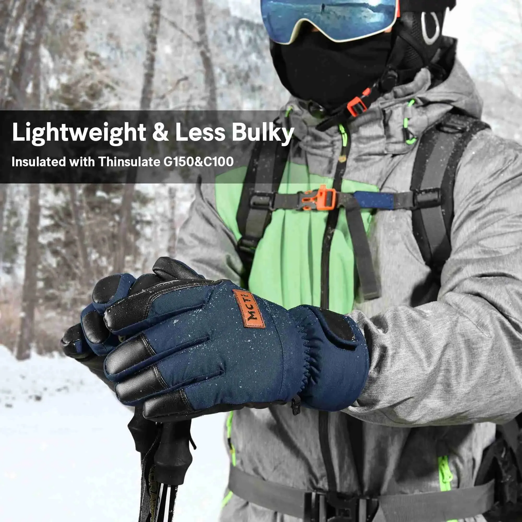 MCTI Lightweight & Warm Men's Cold Weather Gloves | Breathable & Waterproof