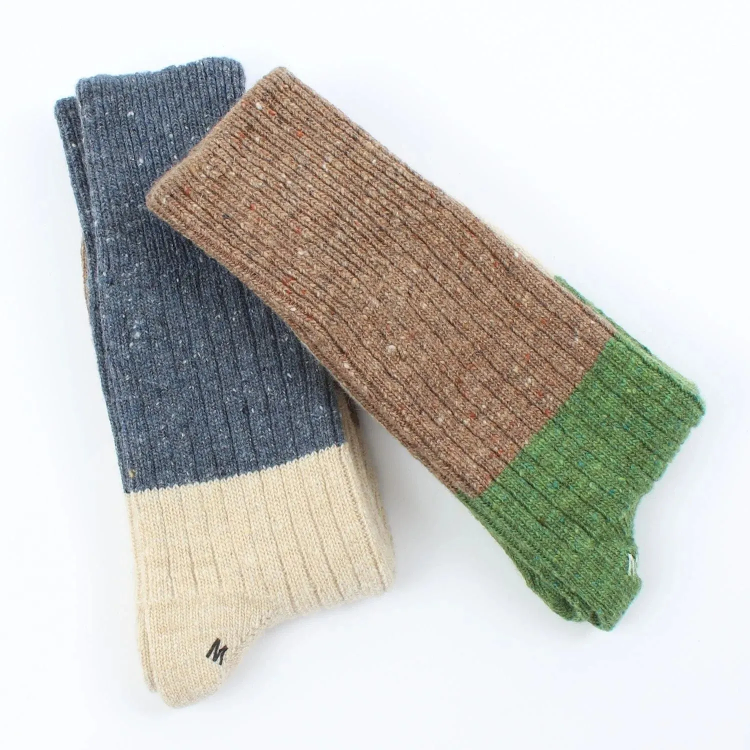 Men's Colour Block Donegal Wool Socks