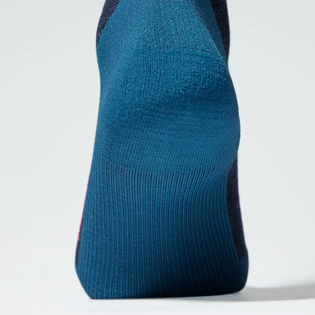 Merino Hiking Ankle Socks Women | Dark Blue / Pink