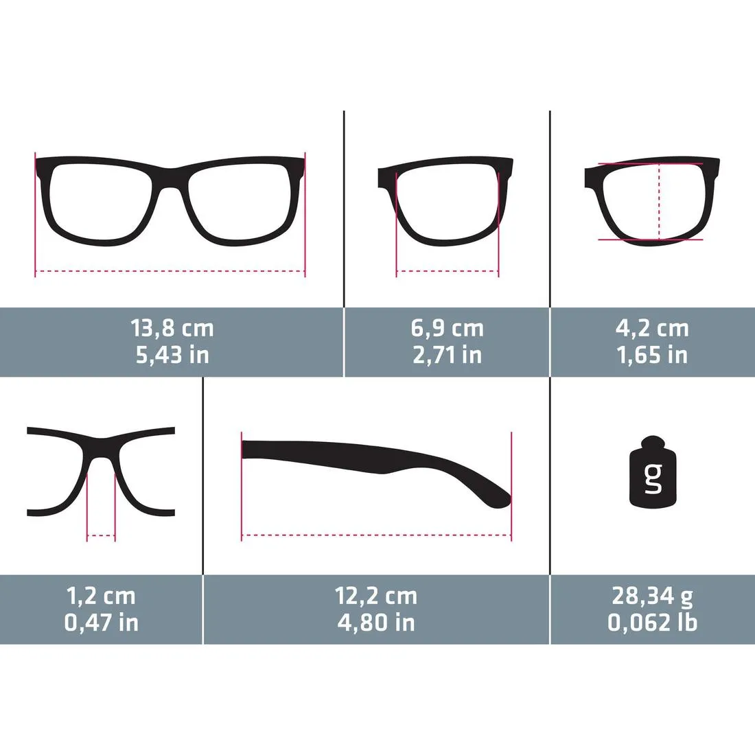 MH 570 Adult Hiking Glasses - 2 interchangeable lenses - White/Orange