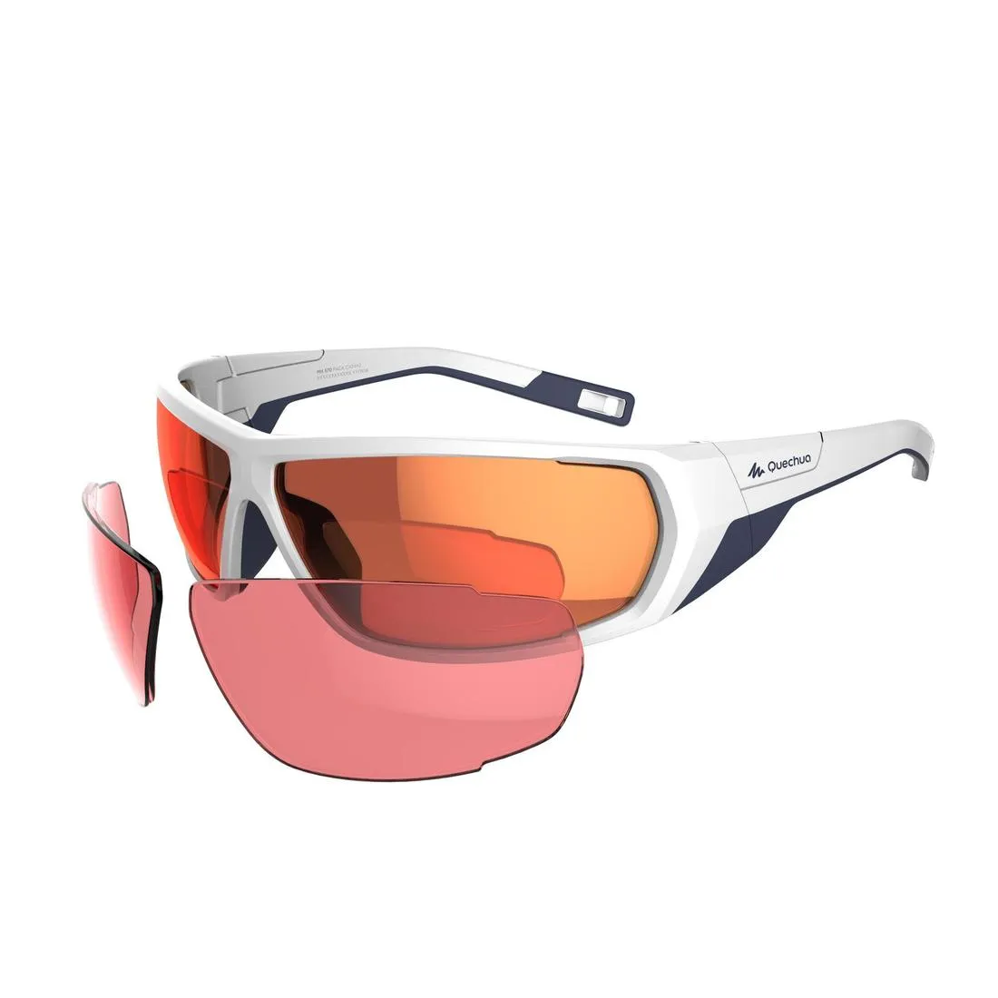 MH 570 Adult Hiking Glasses - 2 interchangeable lenses - White/Orange