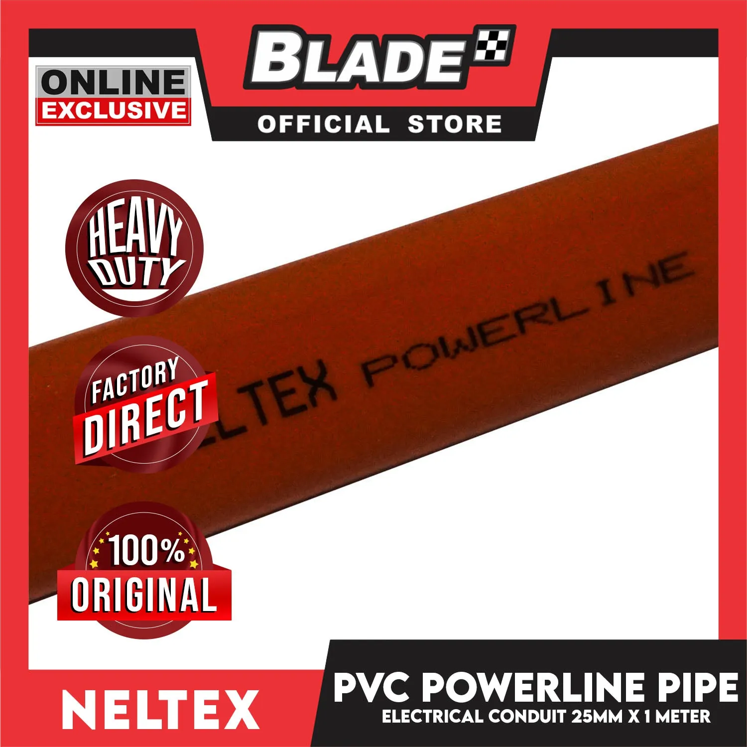 Neltex PVC Powerline Electrical Conduit Pipe 25mm x 1meter