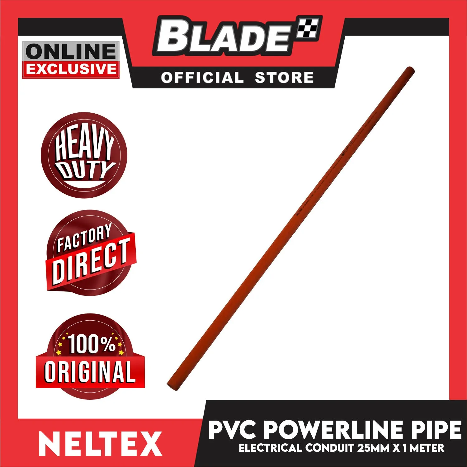 Neltex PVC Powerline Electrical Conduit Pipe 25mm x 1meter