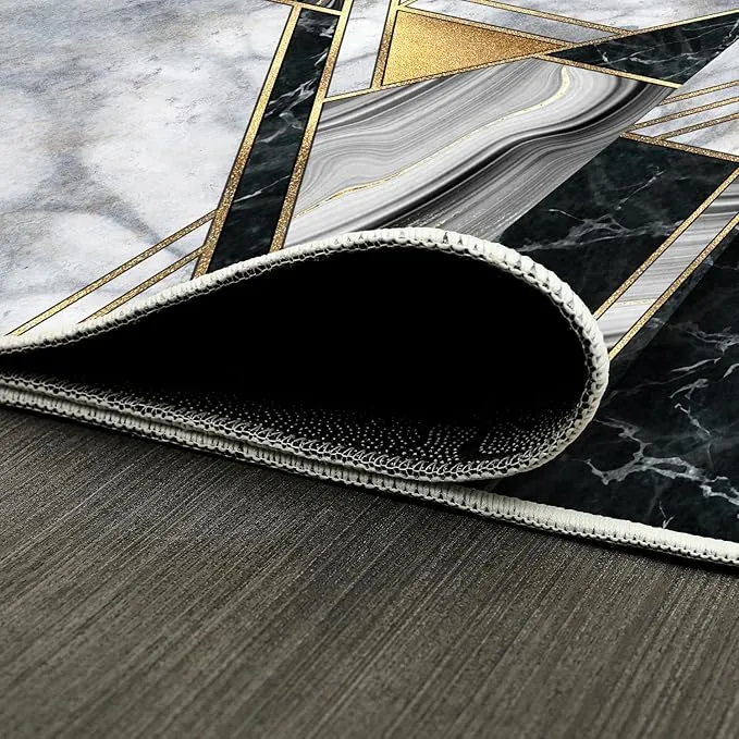 NEW Geometric Runner Rug for Hallway Area Rug Home Decor Carpet 2 FT 3 inch X 8 FT Digital Printing with Non-Skid PVC Bottom for Kitchen Hallway Living Room