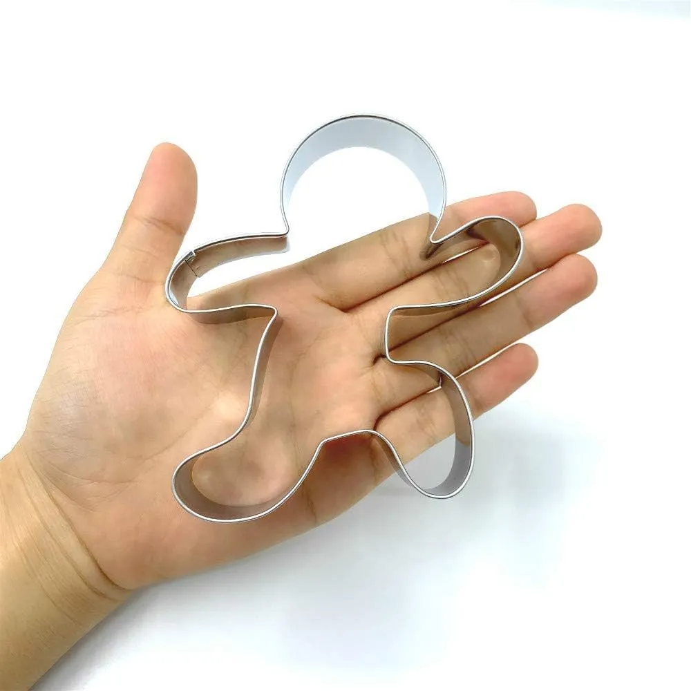 NEW LILIAO Christmas Running Gingerbread Man Cookie Cutter - 1pc - 3.6 x 4.2 inches - Stainless Steel