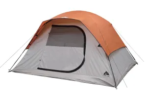 New Ozark Trail 6-Person Dome Tent, enlarged dome design with angled fiberglass poles for additional headroom