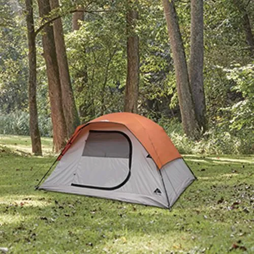 New Ozark Trail 6-Person Dome Tent, enlarged dome design with angled fiberglass poles for additional headroom