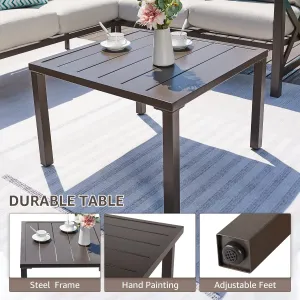 New Retails $129 Natural Expressions Outdoor Metal Coffee Table Dark Brown