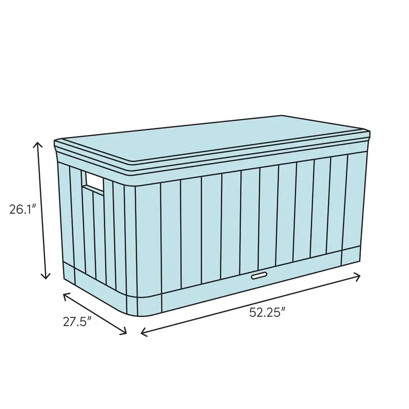 New Retails $300 Arrow Spacemaker 134.5 Gallon Water Resistant Metal Deck Box, Colour, Anthracite! Has 1 small dent on side & 2 inside bottom panel from transport- does not affect its use!