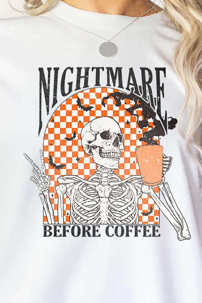 Nightmare Before Coffee Heavy Cotton Long Sleeve Adult T-Shirt