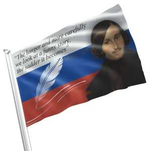 Nikolai Gogol Russian Writer Flag Banner