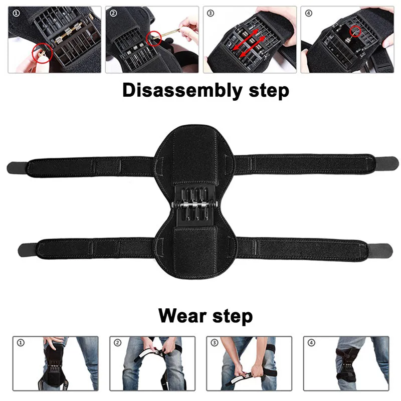 Non-Slip Power Lift Knee Pads Rebound Spring Force Knee Booster Leg Protector