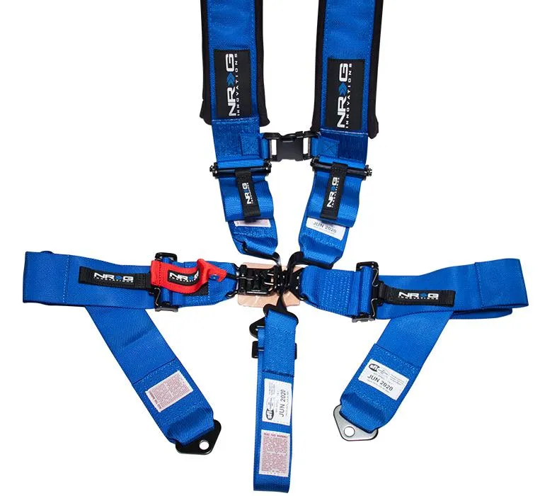 NRG SBH-5PCBL-620 Blue SFI 16.1 5 Point 3 inch Seat Belt Harness with Latch