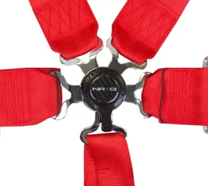 NRG SBH-6PCRD Red 6 Point 3inch Seat Belt Harness with Cam Lock