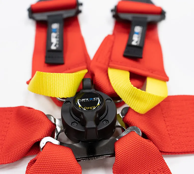 NRG SBH-HRS6PCRD Red FIA 6 Point 2 inch Shoulder Belt for HANS device with Cam Lock