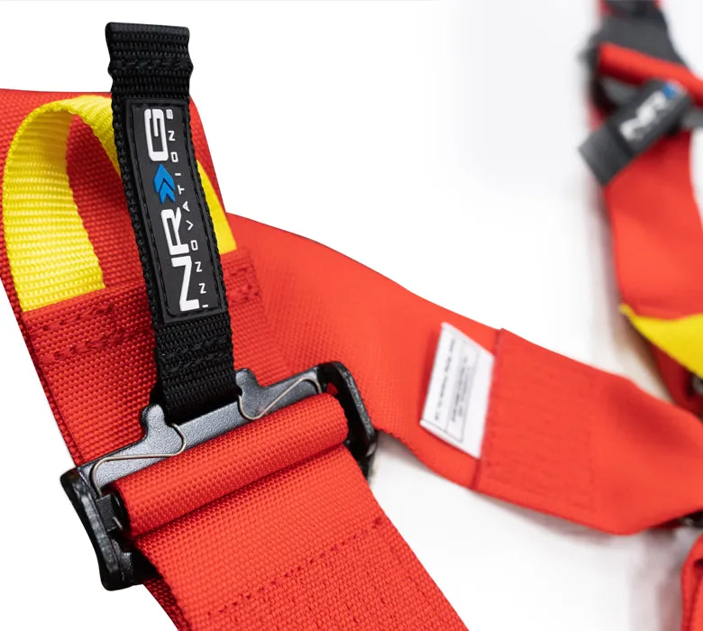 NRG SBH-HRS6PCRD Red FIA 6 Point 2 inch Shoulder Belt for HANS device with Cam Lock