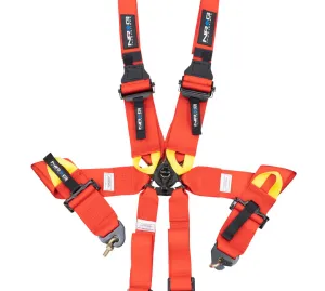 NRG SBH-HRS6PCRD Red FIA 6 Point 2 inch Shoulder Belt for HANS device with Cam Lock