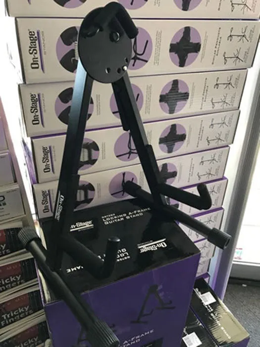 On Stage QuikSqueeze Heavy Duty Adjustable A-Frame Guitar Stand