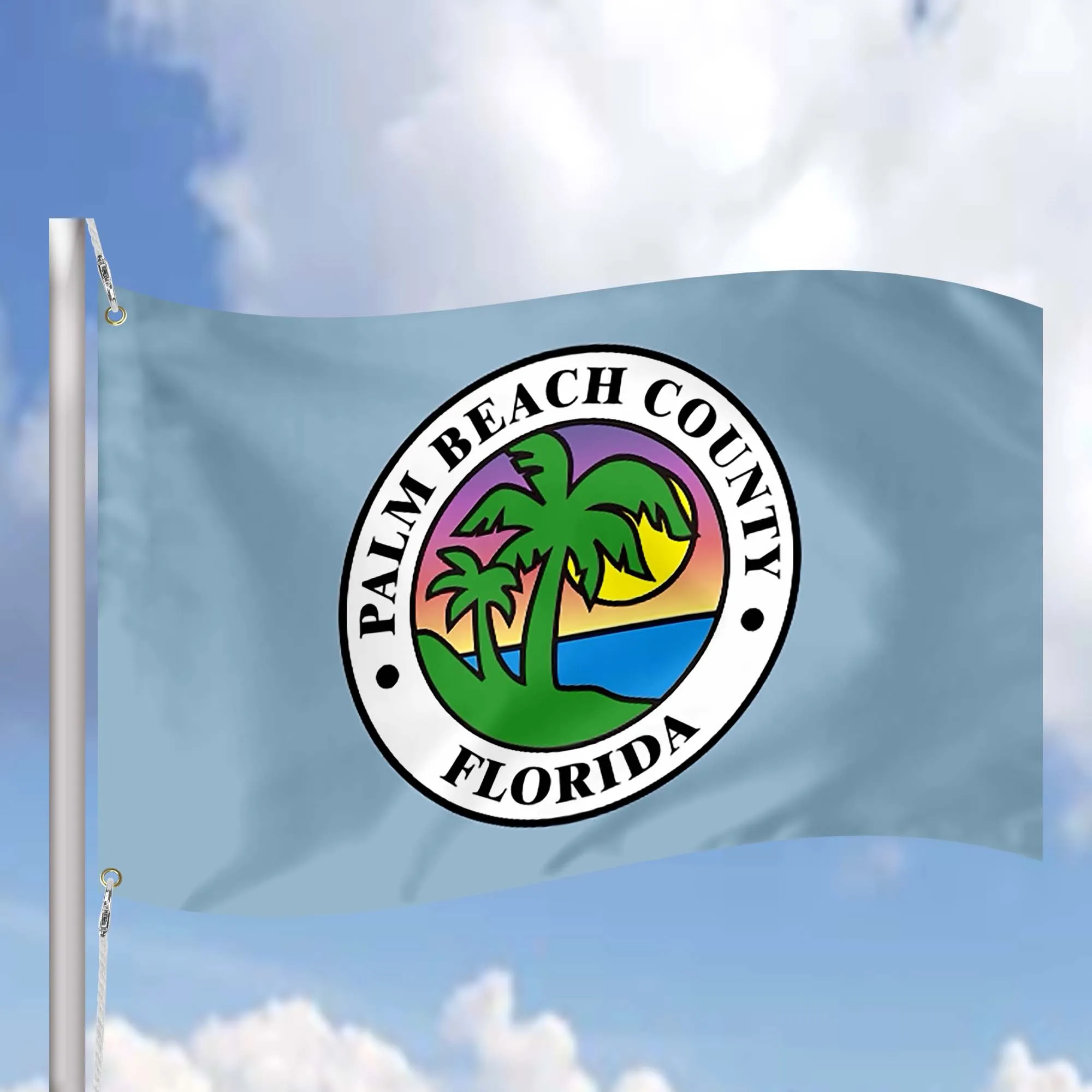 Palm Beach County Florida State USA United States of America Flag Banner