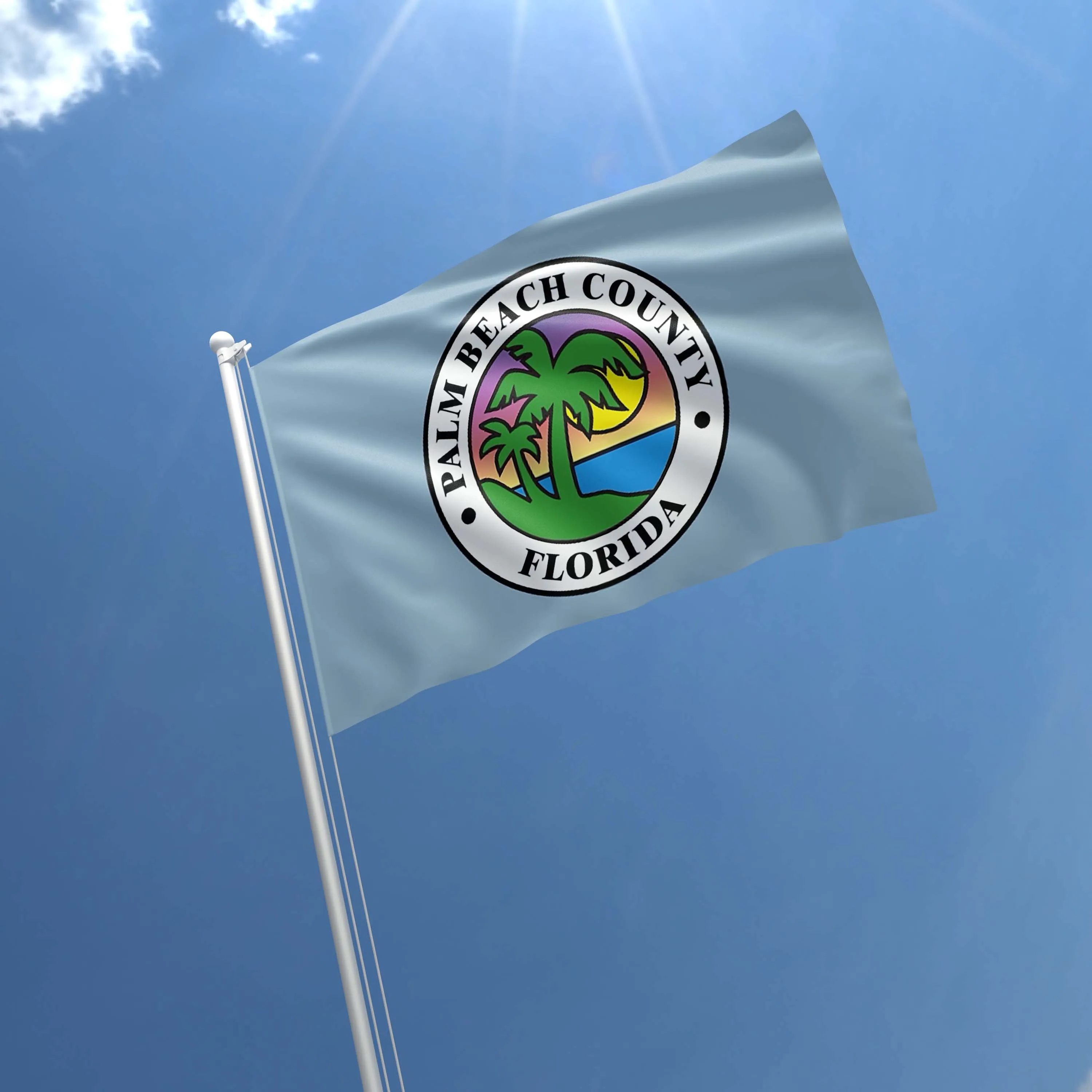 Palm Beach County Florida State USA United States of America Flag Banner