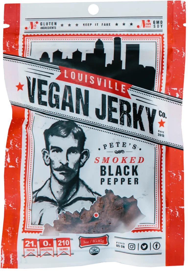 Pete's Smoked Black Pepper by Louisville Vegan Jerky