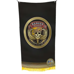 Pewter US Army 82nd Airborn Ranger Pathfinder Flag Banner