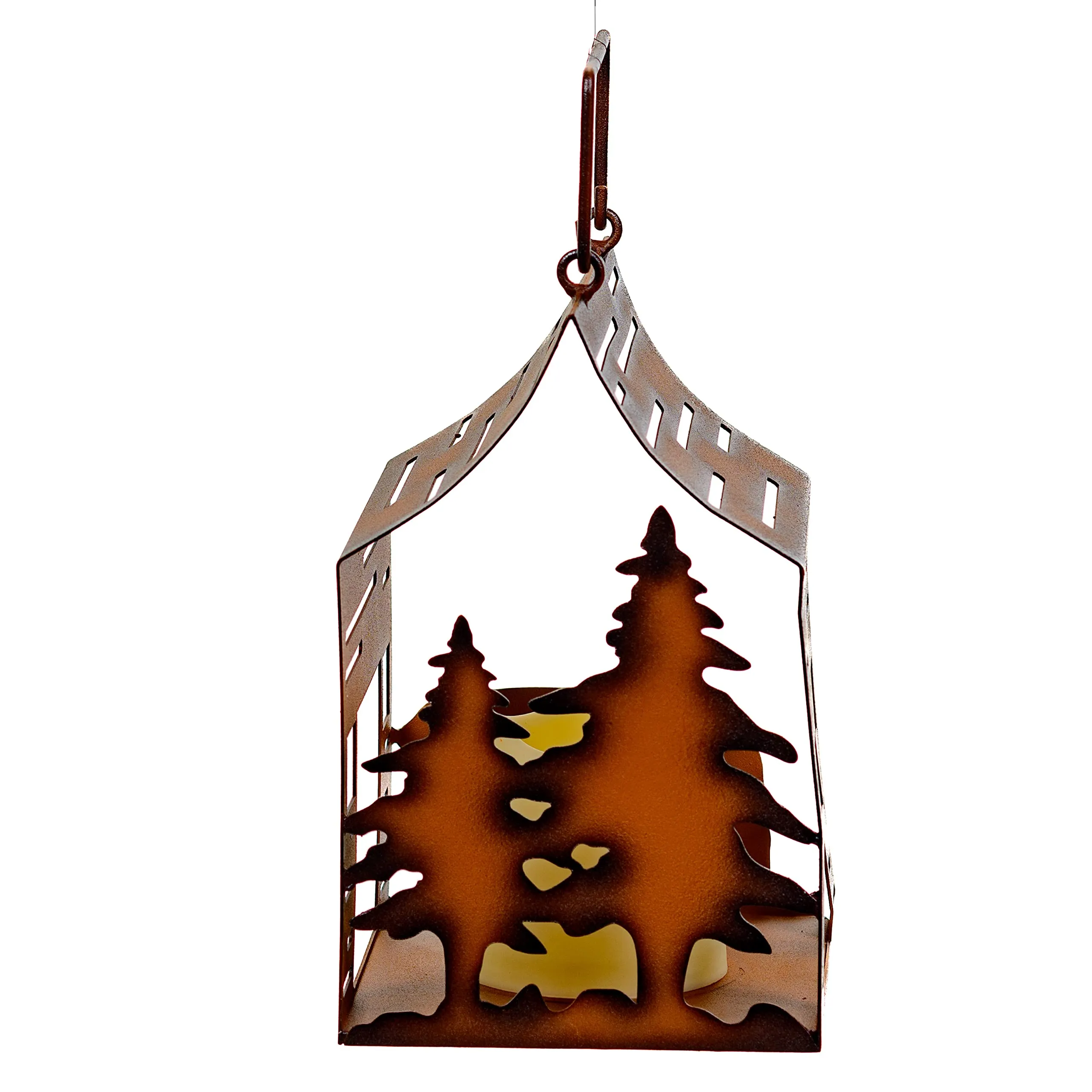 Pine Ridge Cabin Solar Lantern - Outdoor Hanging Lantern, Garden Lights Decorative Solar Powered Lanterns