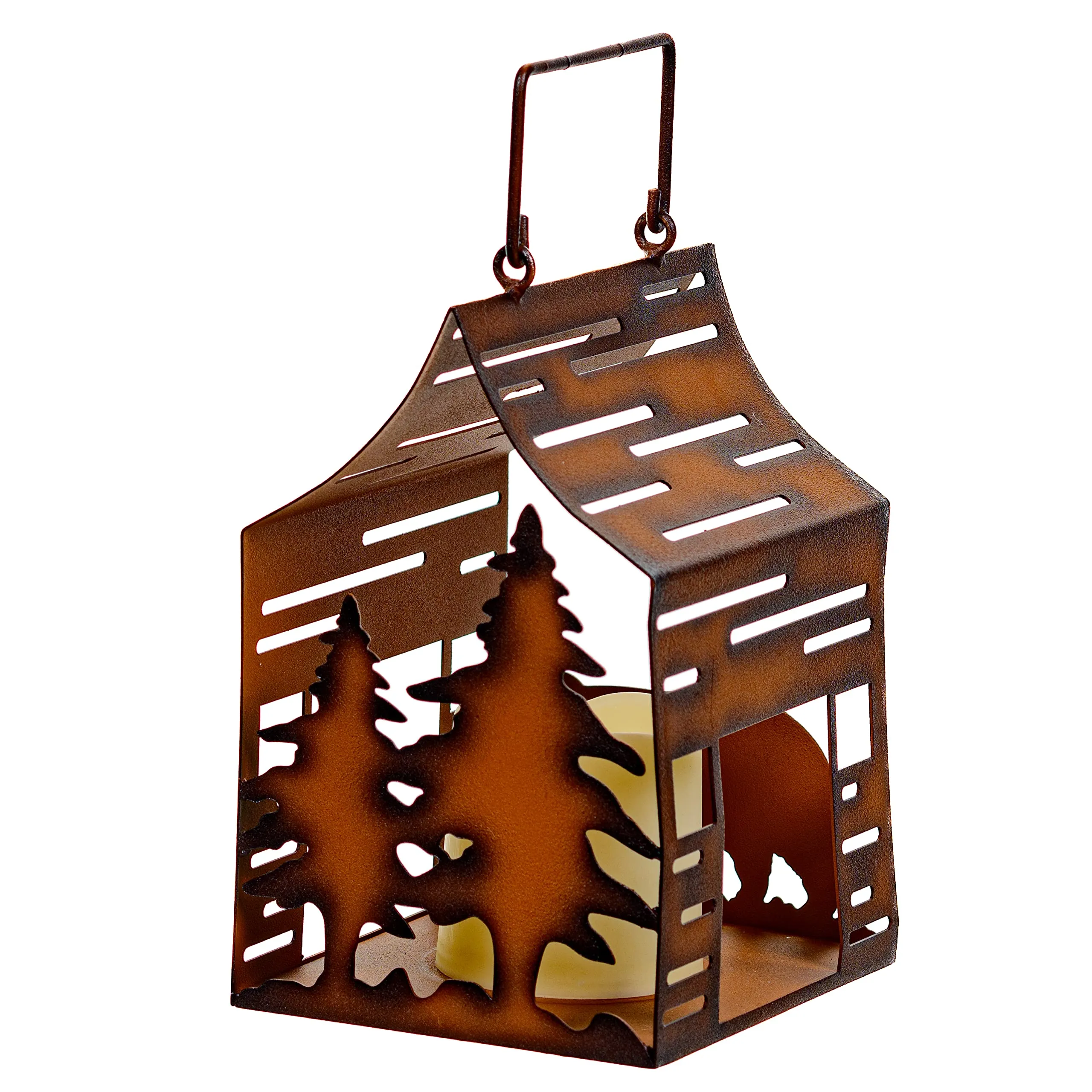 Pine Ridge Cabin Solar Lantern - Outdoor Hanging Lantern, Garden Lights Decorative Solar Powered Lanterns