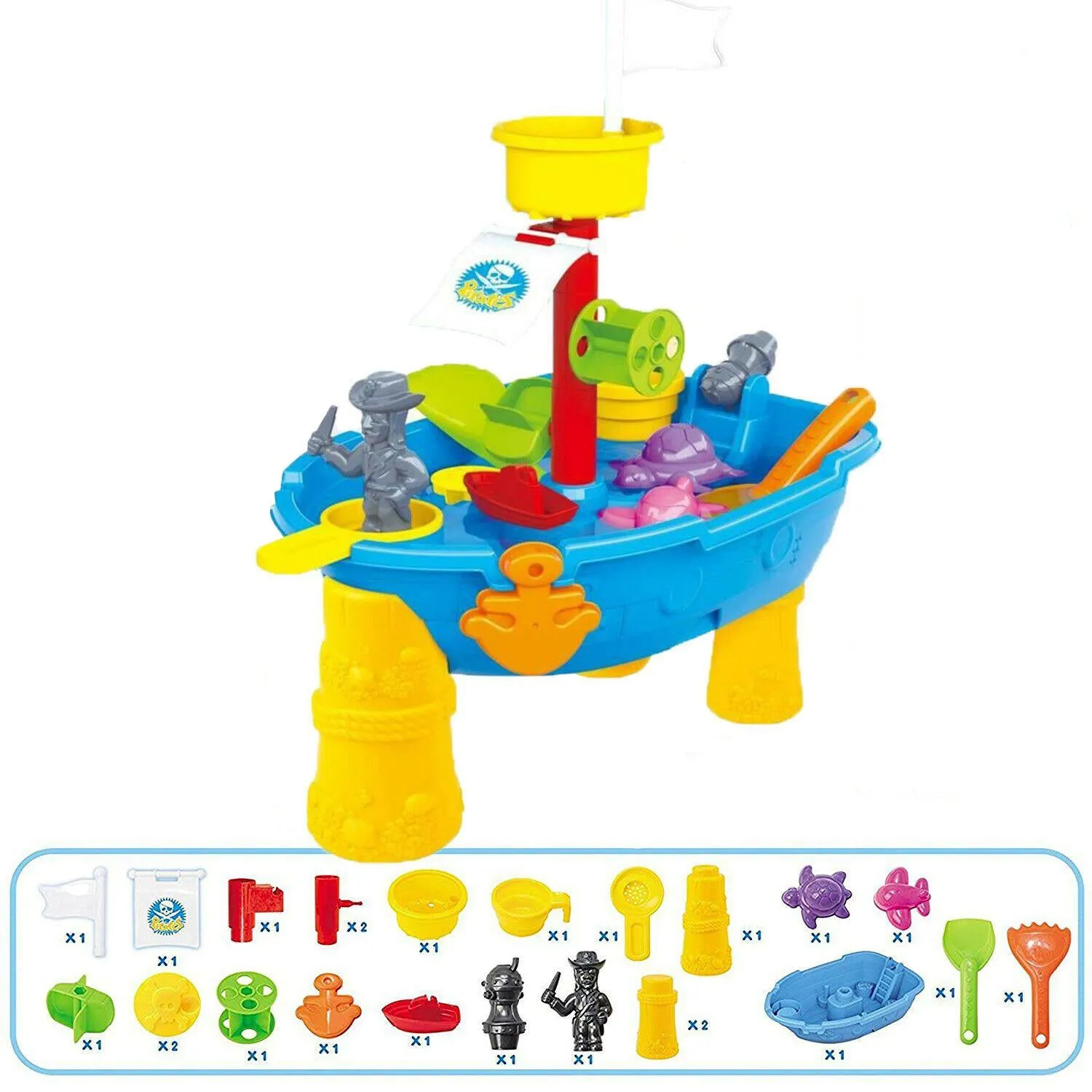 Pirate Ship Boat Sand and Water Table Play Set