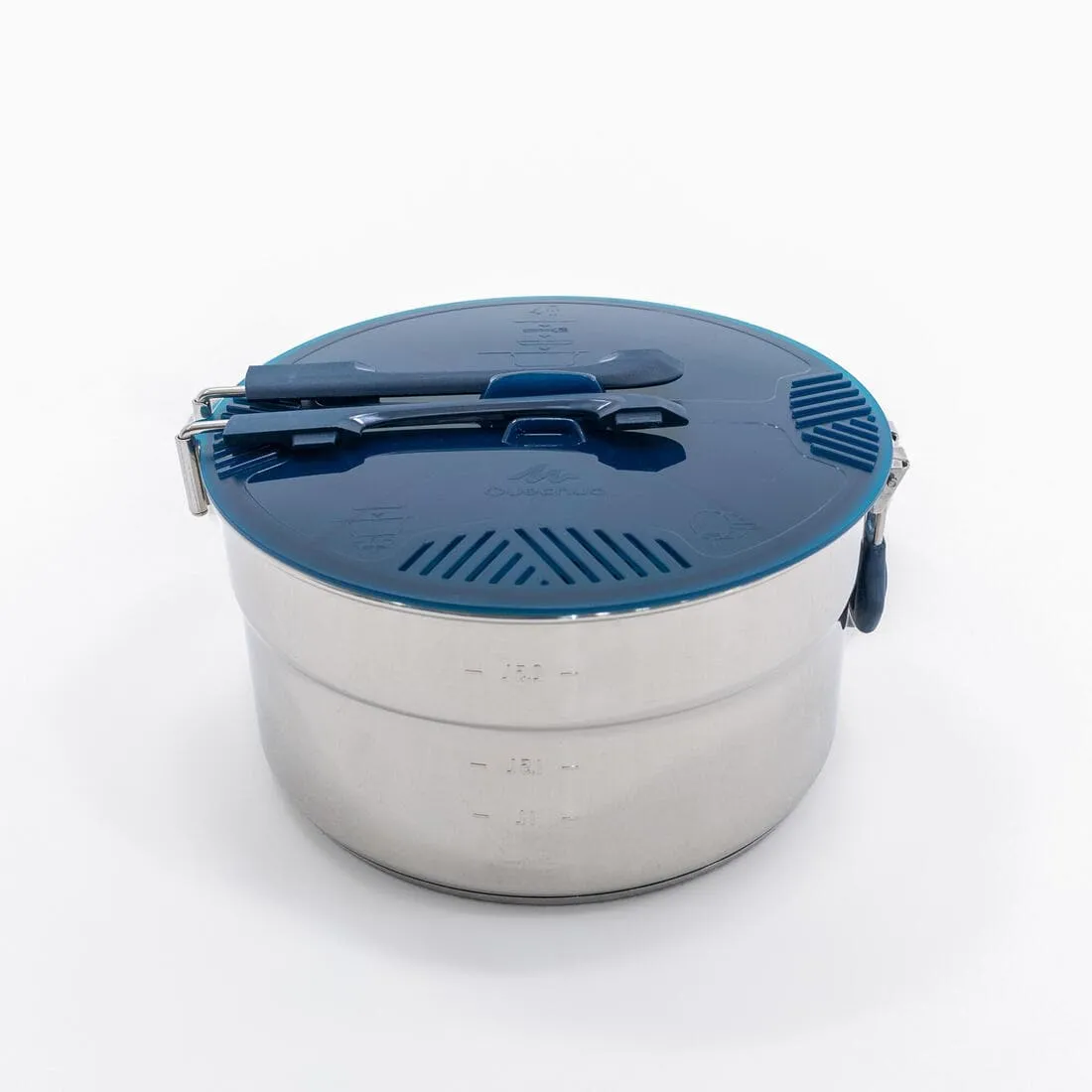 Popote 100 de camping en acier inox - 4 personnes - 18 éléments.
