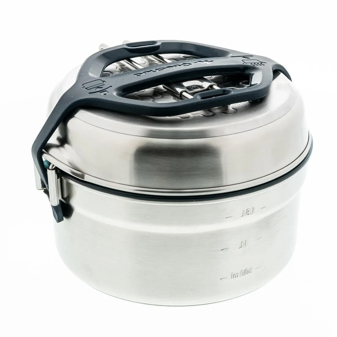 Popote camp du randonneur 500 inox   revêtement anti-adhésif 2 personnes 2,1l