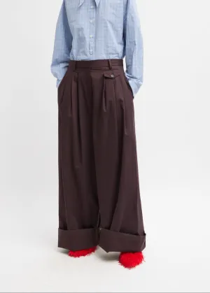 PRESALE Tibi Bio Twill Triple Pleat Pant in Plum