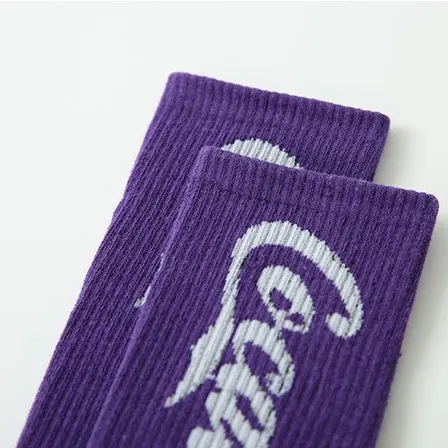 "COCAINE" Chaussettes Montantes Streetwear Violet blanc  - URB1™