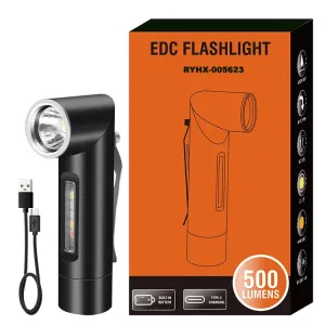 RECON GS2U 6 x Colour modes including U.V Rechargeable LED Right Angle 90° Rotating Head Torch 500lm Front & Side Lighting