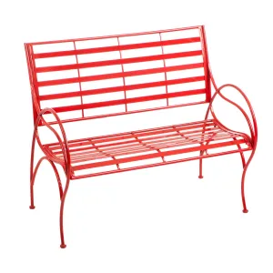 Red Swirl Garden Bench,8mb049