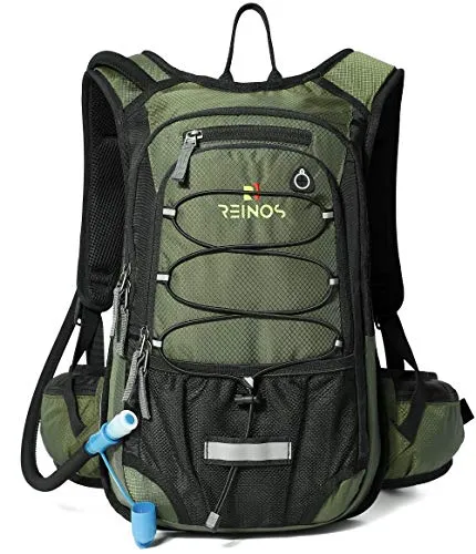 REINOS Hydration Backpack with 2L Bladder for Men & Women, Daypack with Thermal Insulation | Great for Hiking, Running, Cycling, Camping, Skiing, Outdoor Activities