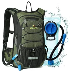 REINOS Hydration Backpack with 2L Bladder for Men & Women, Daypack with Thermal Insulation | Great for Hiking, Running, Cycling, Camping, Skiing, Outdoor Activities