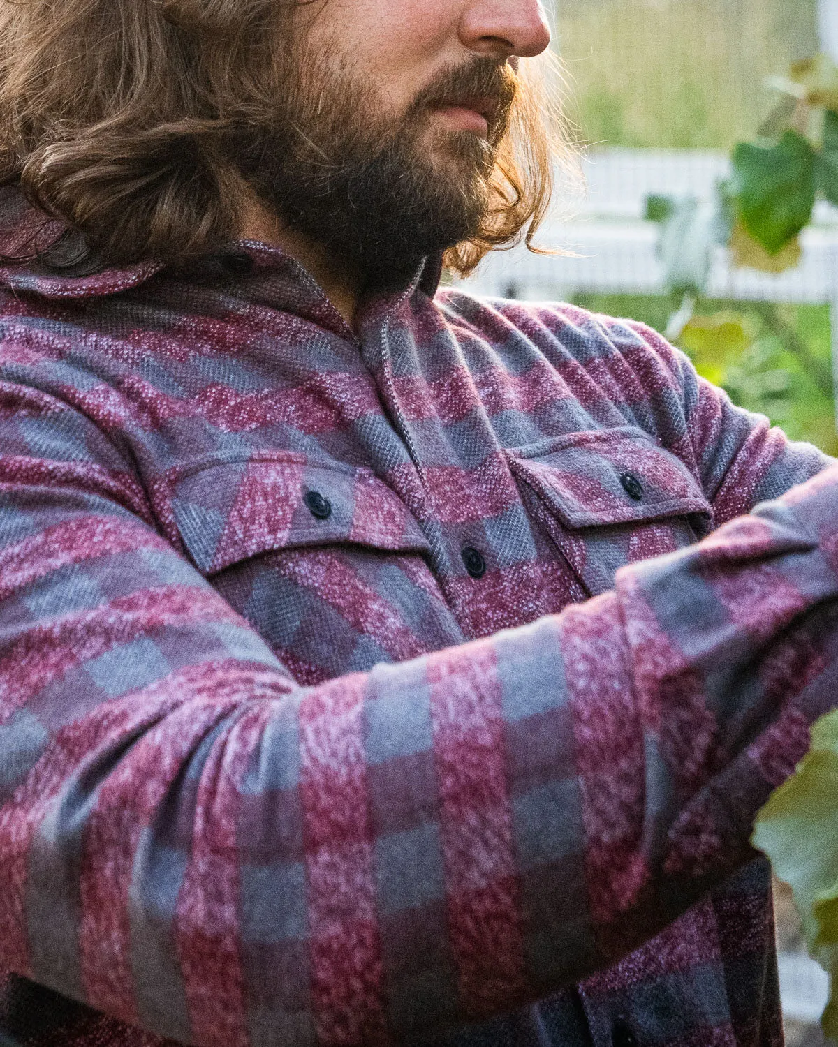 Relaxed Flannel, Burgundy