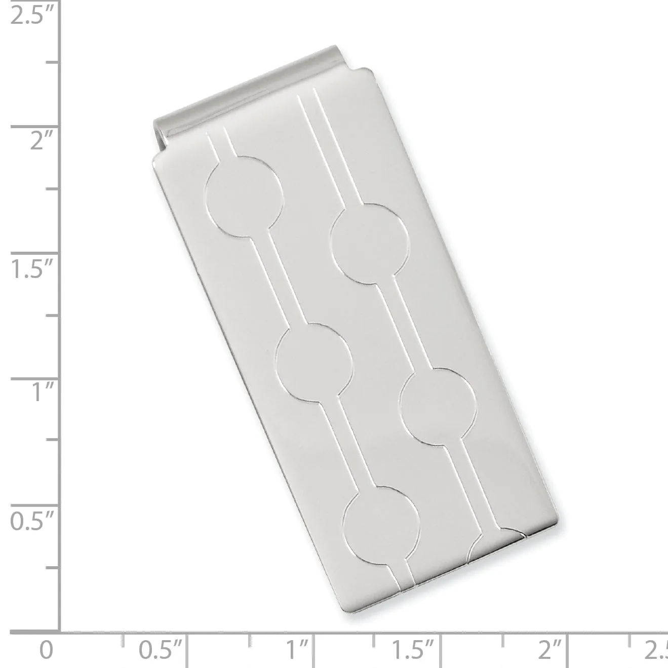 Rhodium Plated Engravable Hinged Money Clip