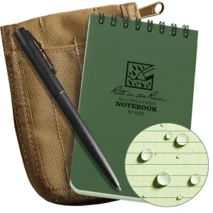 Rite in the Rain No935-KIT Top Spiral 3x5 Notebook Kit Green Tan