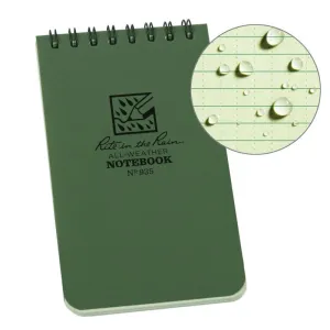 Rite in the Rain No935 Top Spiral 3x5 Notebook Universal Green