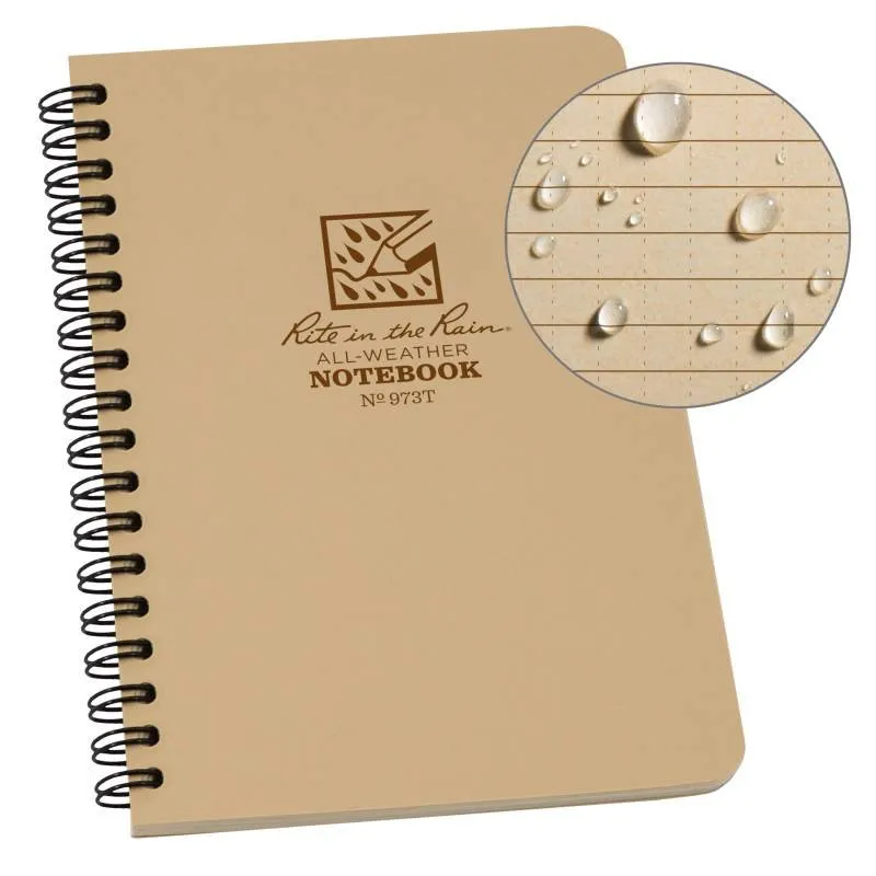 Rite in the Rain No973T Side Spiral Notebook Universal Tan