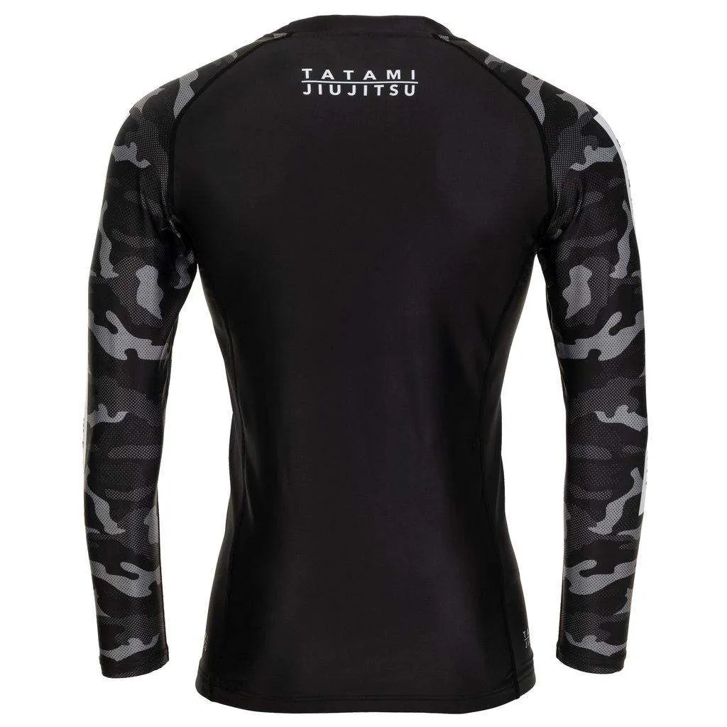 Rival Black & Camo Long Sleeve Rash Guard - Black