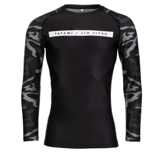 Rival Black & Camo Long Sleeve Rash Guard - Black