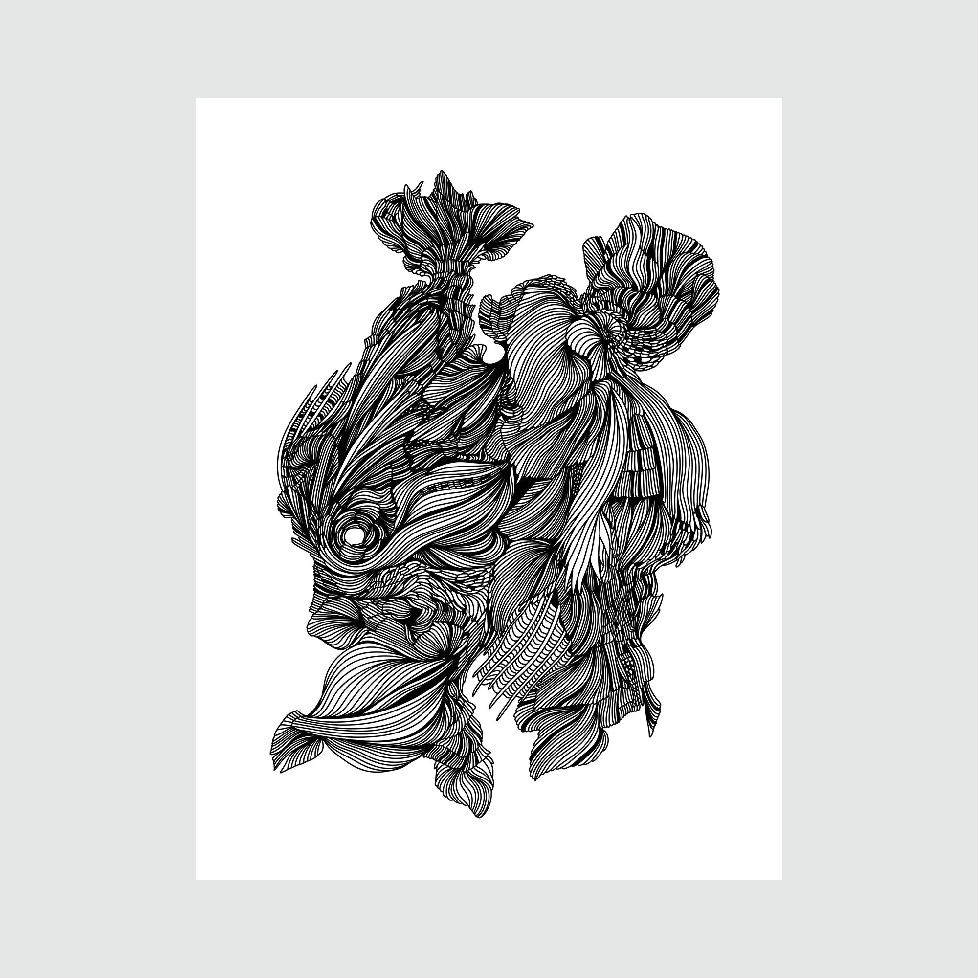 Running Rabbit Linear Drawing