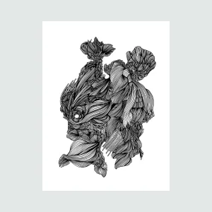 Running Rabbit Linear Drawing