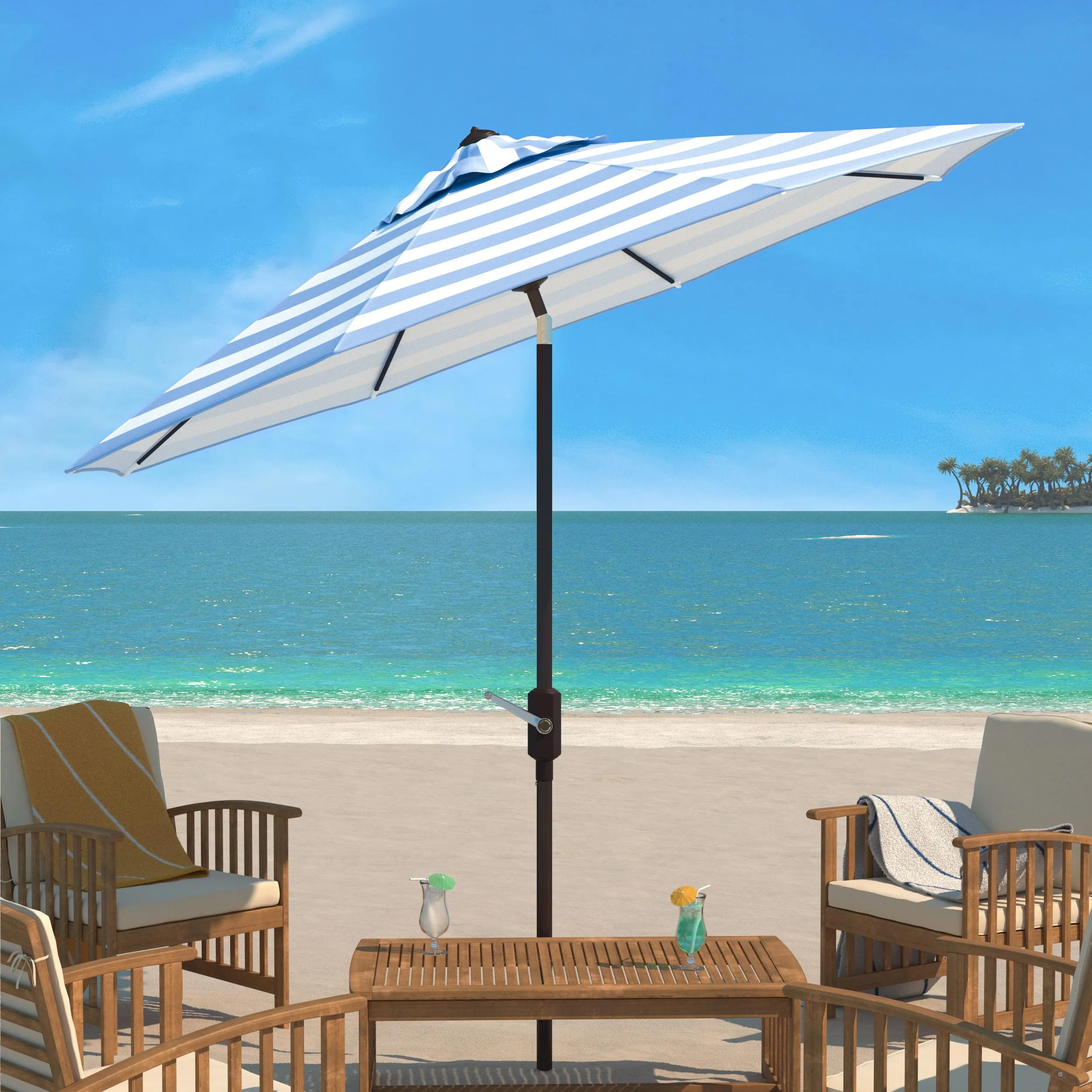 SAFAVIEH Iris Fashion Line 9-foot Umbrella.