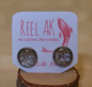 Salmon Scale Stud Earrings